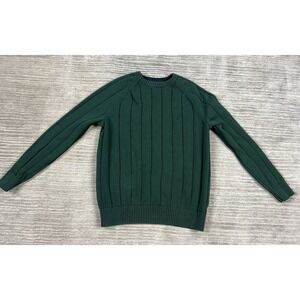 Nautica Sweater Mens Medium Green Long Sleeve 100% Cotton Preppy‎ Casual 90s